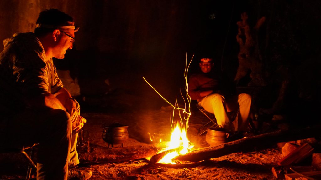 Camping in a cave